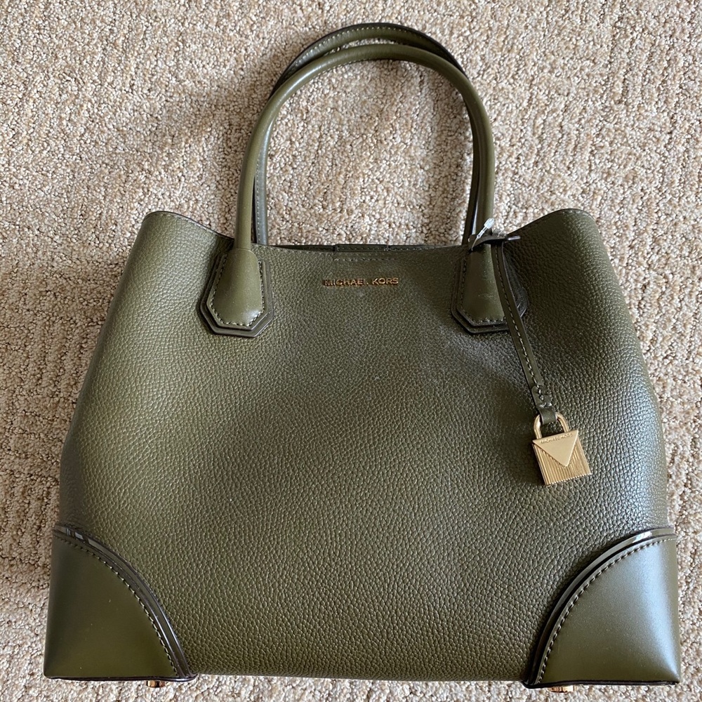 Michael Kors green leather handbag NWT